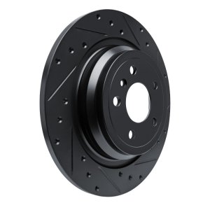 Mercedes-Benz GLE350 Brake Rotor (1) - Rear Right - R1 Concepts - Drilled & Slotted - Black - `12-`18